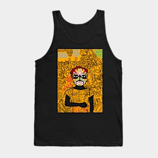 Exquisite Digital Art Collectible - Character with FemaleMask, ChineseEye Color, and DarkSkin on TeePublic Tank Top